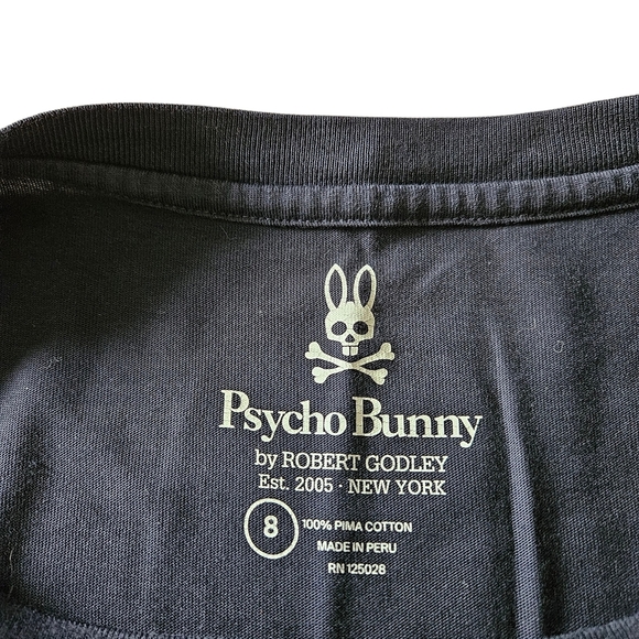 Men's Psycho Bunny Blue Logo Short Sleeve T-Shirt Robert Godley XXL Pima Cotton - Picture 4 of 11